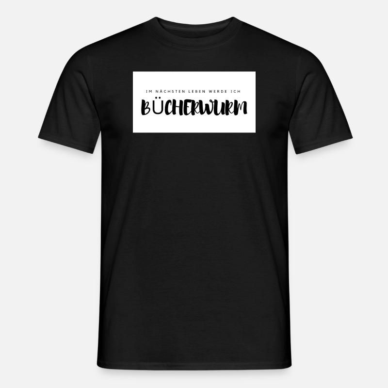 Bücherwurm - Männer T-Shirt - Schwarz
