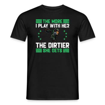 Motocross Funny Saying Dentist Bill Dirt Bike - Men's T-Shirt - black - Front - AI Model Male 178 light (178cm)