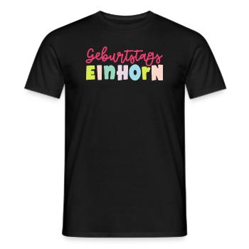 Geburtstags EINHORN - Männer T-Shirt - Schwarz - Vorne - AI Model Male 178 light (178cm)
