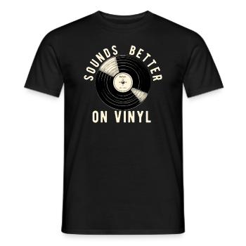 Sounds Better on Vinyl Sound is Better on Vinyl - Men's T-Shirt - black - Front - AI Model Male 178 light (178cm)