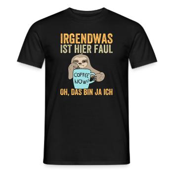 Irgendwas Ist Hier Faul Oh Das Bin Ja Ich - Männer T-Shirt - Schwarz - Vorne - AI Model Male 178 light (178cm)