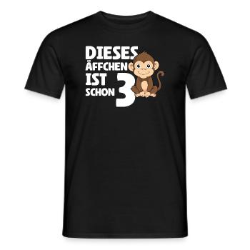 3. Geburtstag 2021 - Dieses Äffchen Ist Schon 3 - Männer T-Shirt - Schwarz - Vorne - AI Model Male 178 light (178cm)