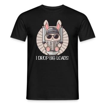 Je laisse tomber de grosses charges drôle de lapin camionneur - T-shirt homme - noir - Devant - AI Model Male 178 light (178cm)