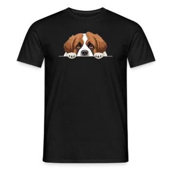 Saint-Bernard Coup d’œil Mignon Adorable Drôle Animal - T-shirt homme - noir - Devant - AI Model Male 178 light (178cm)