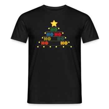 Ho Ho Ho - Weihnachtsbaum mit Stern - Männer T-Shirt - Schwarz - Vorne - AI Model Male 178 light (178cm)