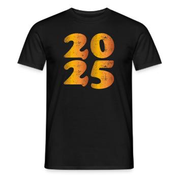 Bonne Année 2025 - T-shirt homme - noir - Devant - AI Model Male 178 light (178cm)
