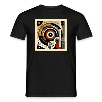 Retro Music Vibes – Abstract Harmony - Men's T-Shirt - black - Front - AI Model Male 178 light (178cm)