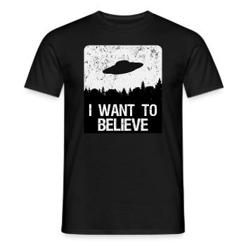 Chemise Ufo I Want To Believe - T-shirt homme - noir - Devant - AI Model Male 178 light (178cm)