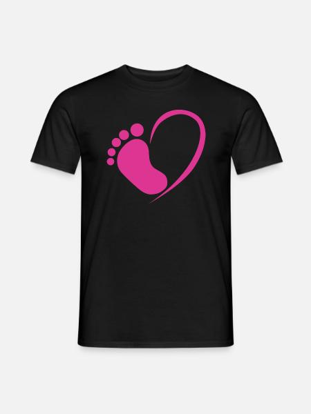 Baby foot heart pink - Men's T-Shirt - black