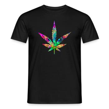 CannabisColorful - Men's T-Shirt - black - Front - AI Model Male 178 light (178cm)