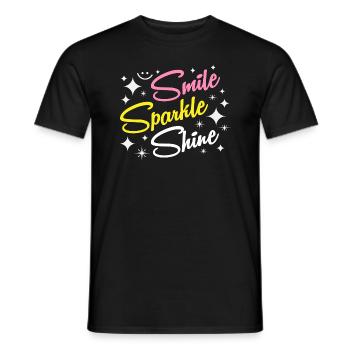 SMILE SPARKLE SHINE INSPIRATIONAL QUOTE T SHIRT - T-shirt homme - noir - Devant - AI Model Male 178 light (178cm)