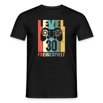 Level 30 Freigespielt Gamer 30 Jahre 30 Geburtstag - Männer T-Shirt - Schwarz - Vorne - AI Model Male 178 light (178cm)