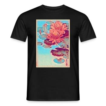 Seerosen Japanische Kunst - Männer T-Shirt - Schwarz - Vorne - AI Model Male 178 light (178cm)