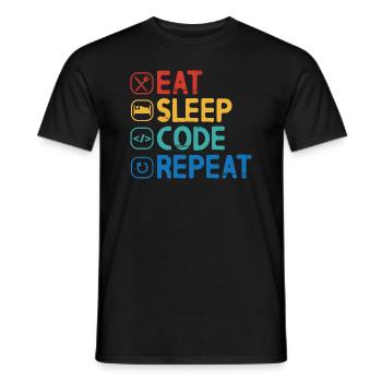 Eat Sleep Code Repeat - Men's T-Shirt - black - Front - AI Model Male 178 light (178cm)