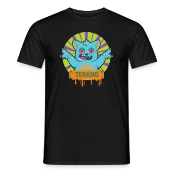 TEKKNO HARDTEKK HARD TEKK TEKKE Cat - Men's T-Shirt - black - Front - AI Model Male 178 light (178cm)