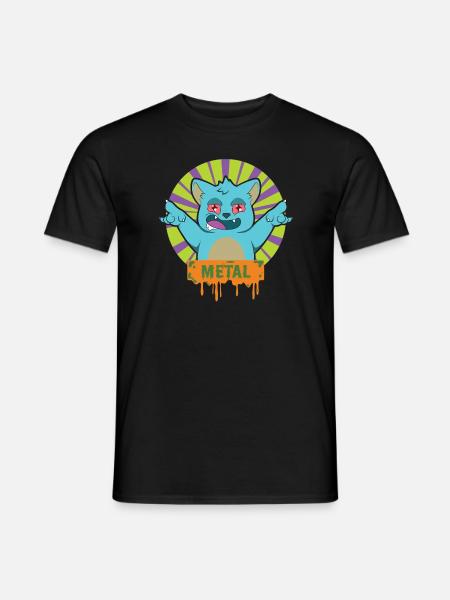 METAL Rock Music Cat - Men's T-Shirt - black