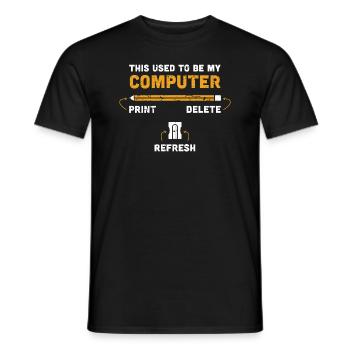 Ordinateurs des retraités - T-shirt homme - noir - Devant - AI Model Male 178 light (178cm)