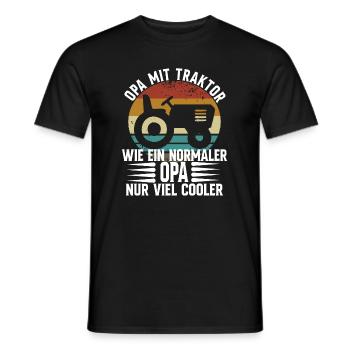 Opa Mit Traktor - Landwirt - Männer T-Shirt - Schwarz - Vorne - AI Model Male 178 light (178cm)
