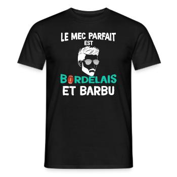 Le mec parfait est bordelais et barbu - T-shirt homme - noir - Devant - AI Model Male 178 light (178cm)