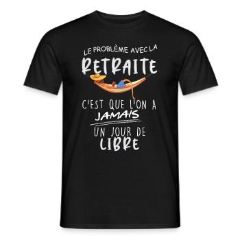 Retraite jour de libre Humour Papa Papy Retraité - T-shirt homme - noir - Devant - AI Model Male 178 light (178cm)