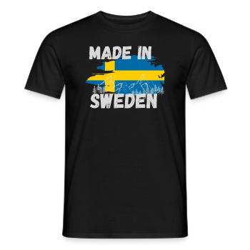Made in Sweden design Modern logo - Men's T-Shirt - black - Front - AI Model Male 178 light (178cm)