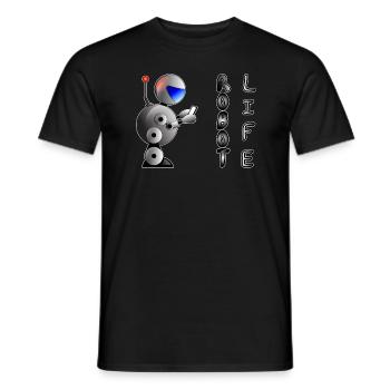 Robot Life - Men's T-Shirt - black - Front - AI Model Male 178 light (178cm)