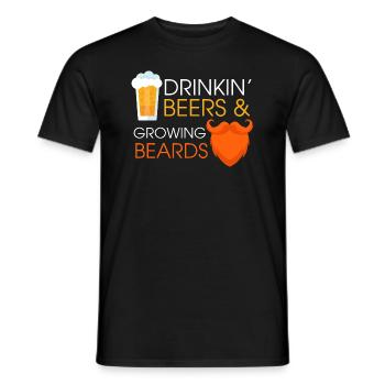 boire des bières et faire pousser la barbe Concevoir pour un - T-shirt homme - noir - Devant - AI Model Male 178 light (178cm)