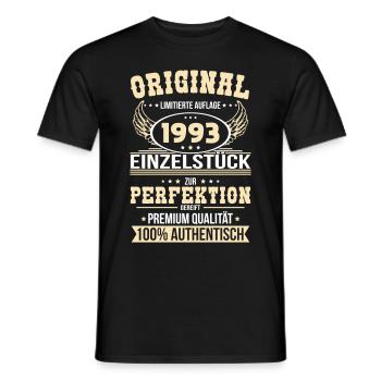 30th birthday - Original 1993 unique piece - Men's T-Shirt - black - Front - AI Model Male 178 light (178cm)