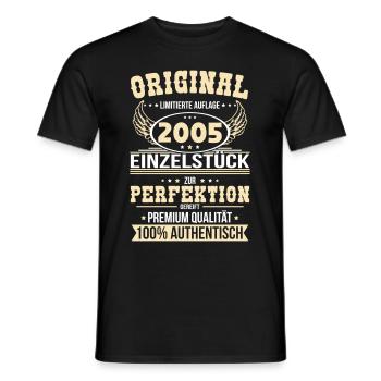 20th Birthday - Original 2005 Unique Piece - Men's T-Shirt - black - Front - AI Model Male 178 light (178cm)