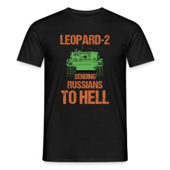 Leopard 2, the tanks sending Russians to Hell - Men's T-Shirt - black - Front - AI Model Male 178 light (178cm)