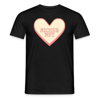 Fun Herz Zuckerherz Sicher Net Textherz - Männer T-Shirt - Schwarz - Vorne - AI Model Male 178 light (178cm)