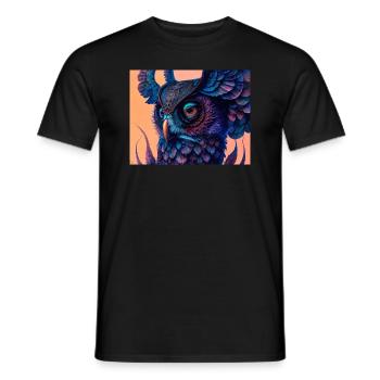 Eule - Männer T-Shirt - Schwarz - Vorne - AI Model Male 178 light (178cm)