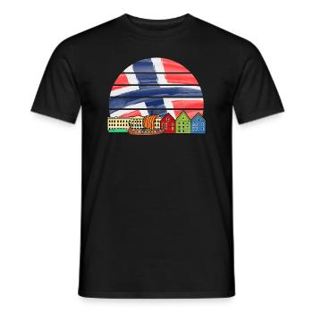Norwegen Wikinger Flagge Skandinavien Urlaub - Männer T-Shirt - Schwarz - Vorne - AI Model Male 178 light (178cm)