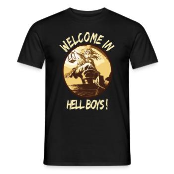 Welcome in Hell Boys T-Shirt - Men's T-Shirt - black - Front - AI Model Male 178 light (178cm)