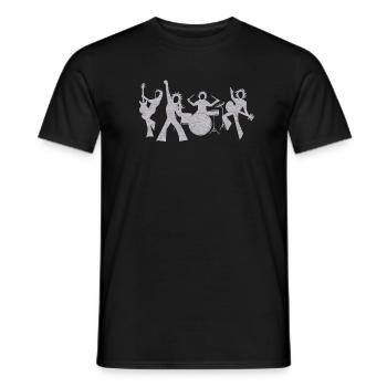 LETS ROCK, GROUPE DE ROCK MUSICIEN T-SHIRT MUSICAL - T-shirt homme - noir - Devant - AI Model Male 178 light (178cm)