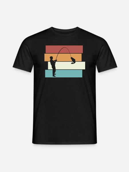 Angler Retro Angeln Hobby - Männer T-Shirt - Schwarz