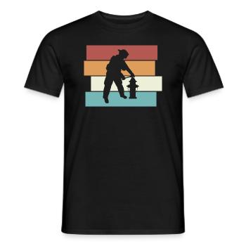 Feuerwehr Retro Feuerwehrmann Vintage Geschenk - Männer T-Shirt - Schwarz - Vorne - AI Model Male 178 light (178cm)