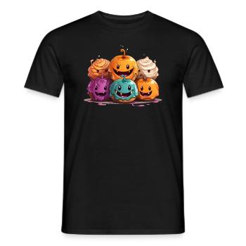 Halloween Kürbisse süß und lustig Donut Kürbis - Männer T-Shirt - Schwarz - Vorne - AI Model Male 178 light (178cm)