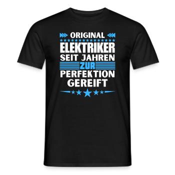 Electricians matured to perfection - Men's T-Shirt - black - Front - AI Model Male 178 light (178cm)