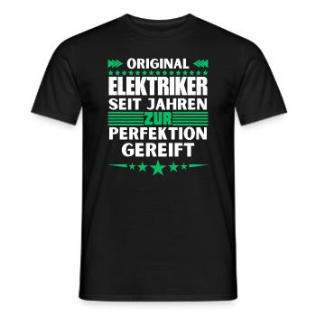 Electricians matured to perfection - Men's T-Shirt - black - Front - AI Model Male 178 light (178cm)