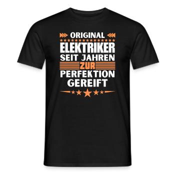 Electricians matured to perfection - Men's T-Shirt - black - Front - AI Model Male 178 light (178cm)