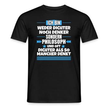 Ni poète ni penseur, mais philosophe - T-shirt homme - noir - Devant - AI Model Male 178 light (178cm)