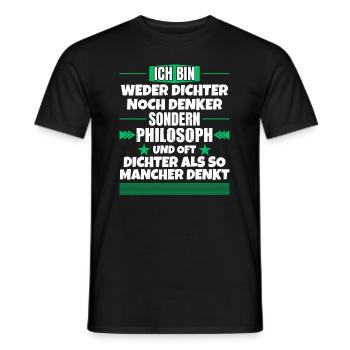 Ni poète ni penseur, mais philosophe - T-shirt homme - noir - Devant - AI Model Male 178 light (178cm)