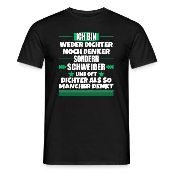 Weder Dichter noch Denker, sondern Schweißer - Männer T-Shirt - Schwarz - Vorne - AI Model Male 178 light (178cm)