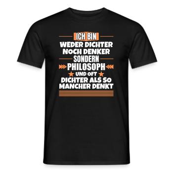 Ni poète ni penseur, mais philosophe - T-shirt homme - noir - Devant - AI Model Male 178 light (178cm)