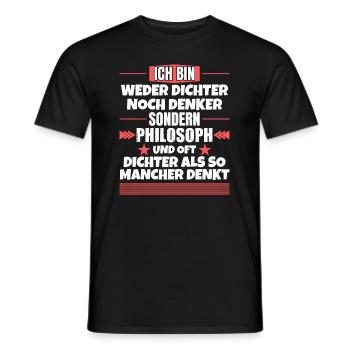 Ni poète ni penseur, mais philosophe - T-shirt homme - noir - Devant - AI Model Male 178 light (178cm)