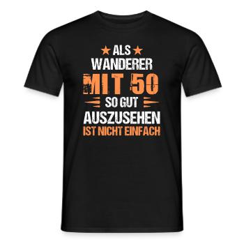 Mit 50 gut aussehender Wanderer - Männer T-Shirt - Schwarz - Vorne - AI Model Male 178 light (178cm)
