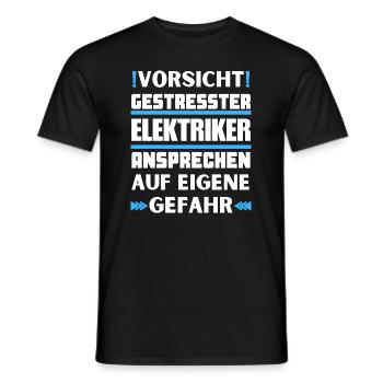 Gestresster Elektriker nicht ansprechen! - Männer T-Shirt - Schwarz - Vorne - AI Model Male 178 light (178cm)