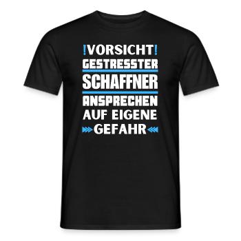 Gestresster Schaffner nicht ansprechen! - Männer T-Shirt - Schwarz - Vorne - AI Model Male 178 light (178cm)