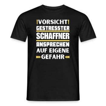 Don't talk to a stressed conductor! - Men's T-Shirt - black - Front - AI Model Male 178 light (178cm)